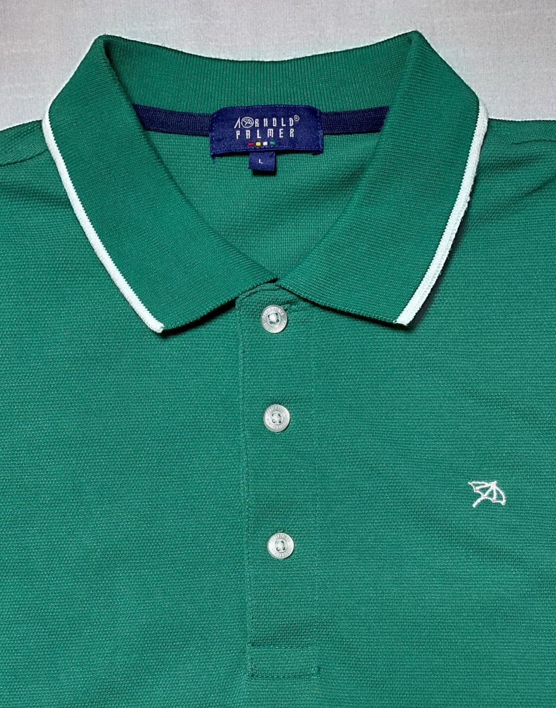 [M/95] 아놀드 파마 정품 그린 배색 피케 카라티 상품이미지2