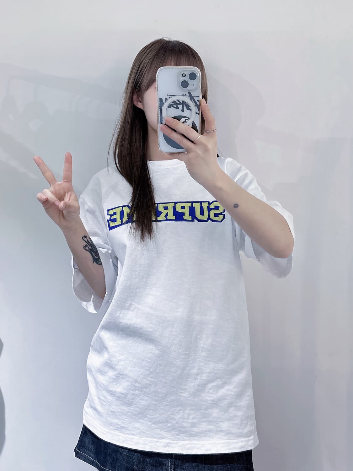 슈프림 사틴 아플리케 반팔 상품이미지2