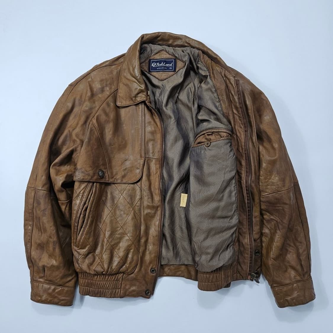 PARKLAND 빈티지 소가죽 봄버 자켓 M 상품이미지3