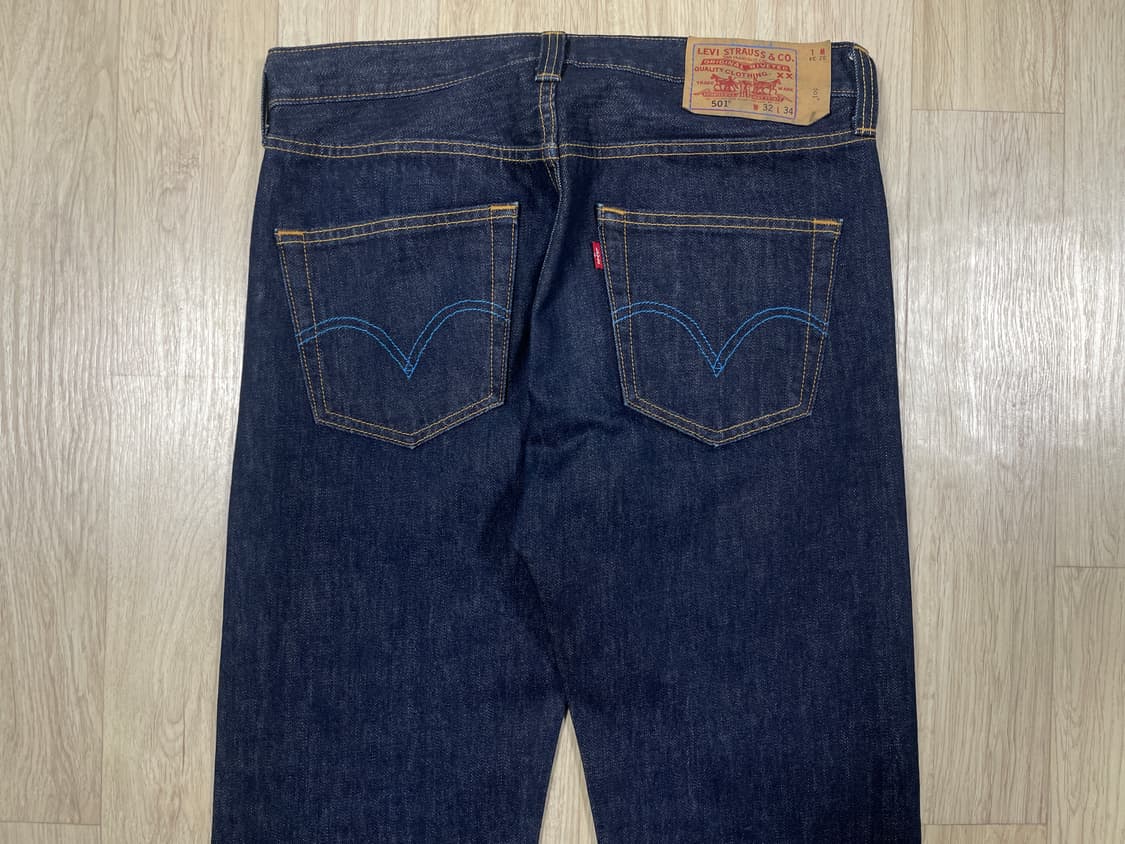 32) 00's 리바이스 매장판 501 블루스티치 진청 데님팬츠 상품이미지8