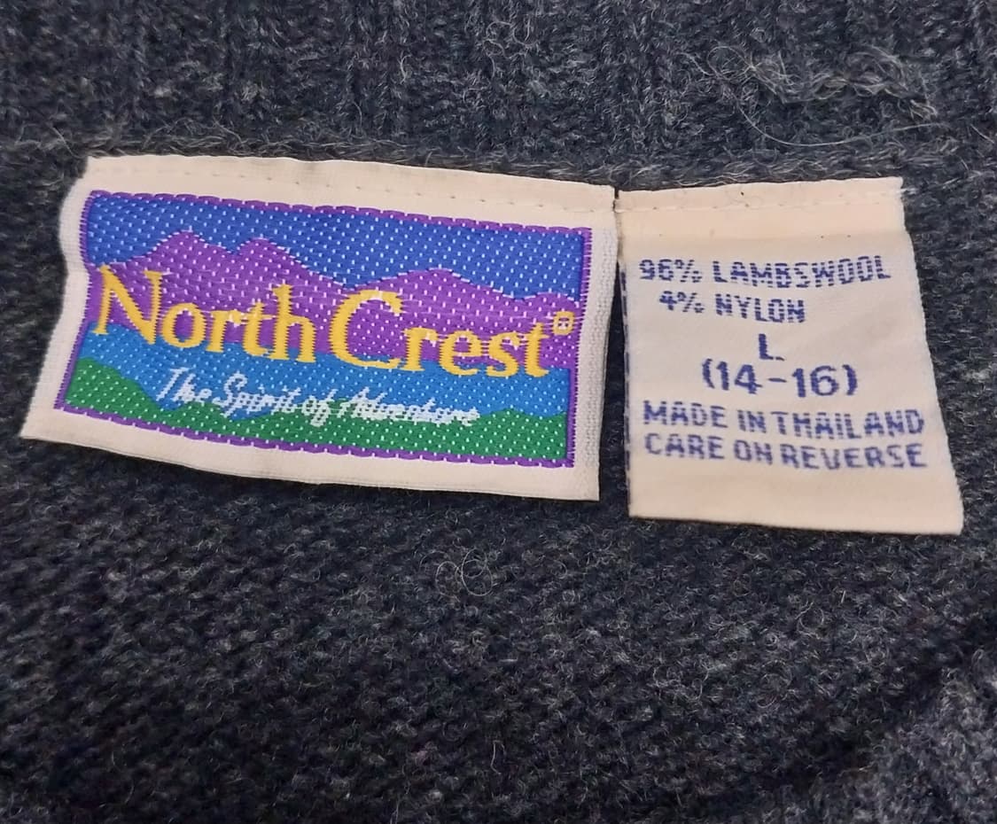 90S 노스 크레스트 램스울 패턴 니트 L 상품이미지3
