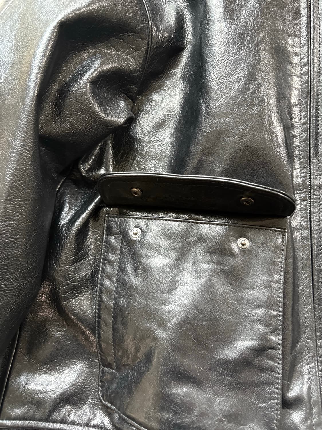 오라리 하드 램 레더 블루종 블랙 상품이미지3