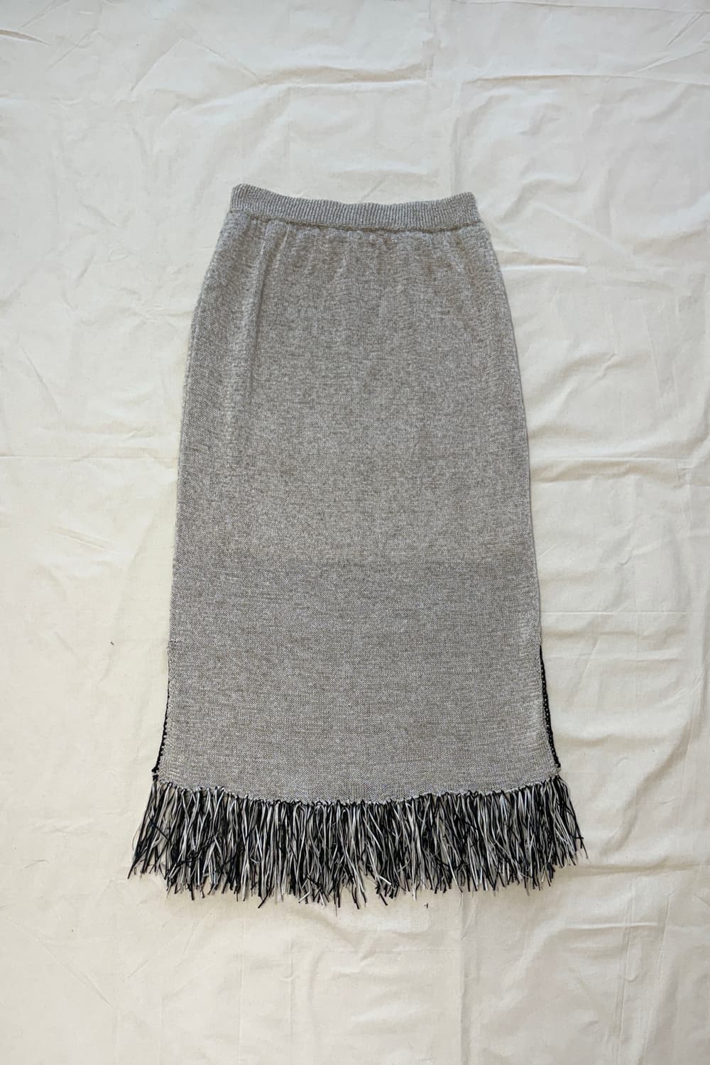 Fringe Hem Knit Midi Skirt 상품이미지7
