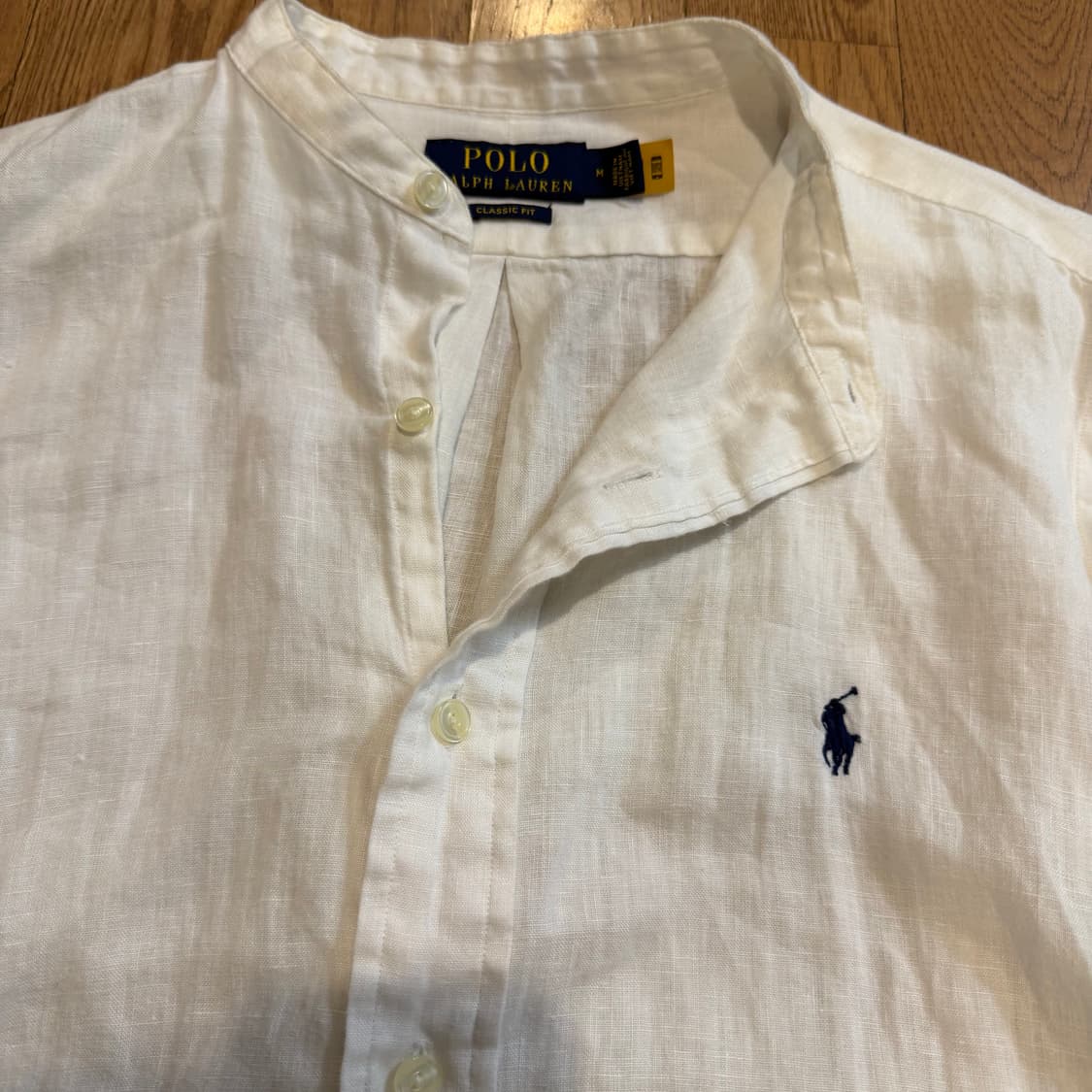 폴로 랄프로렌 화이트 린넨 헨리넥 셔츠 상품이미지2