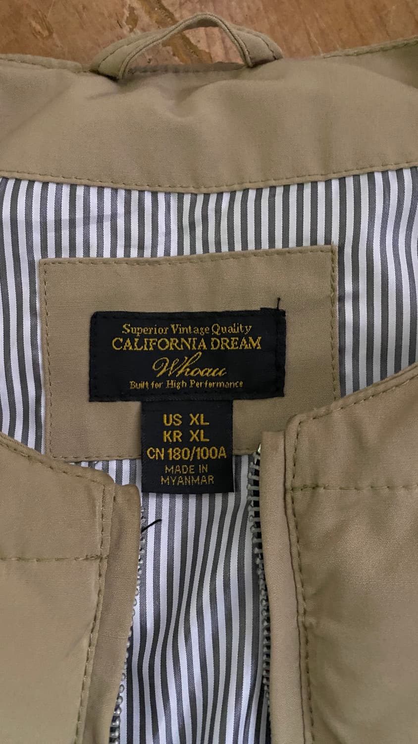 후아유 캘리포니아 남성 베이지 패딩조끼 XL 상품이미지2