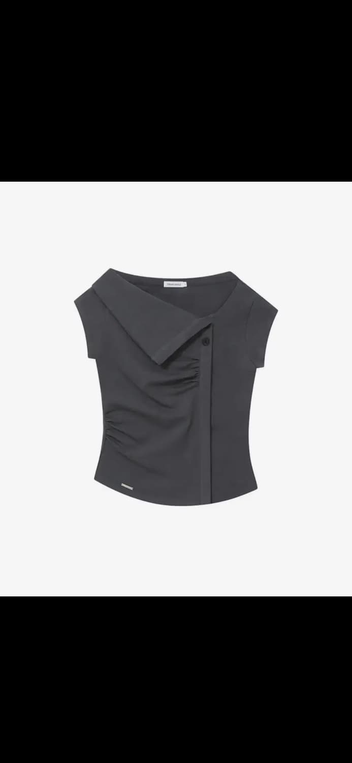 미세키서울 Folding collar shirring top 2 상품이미지2