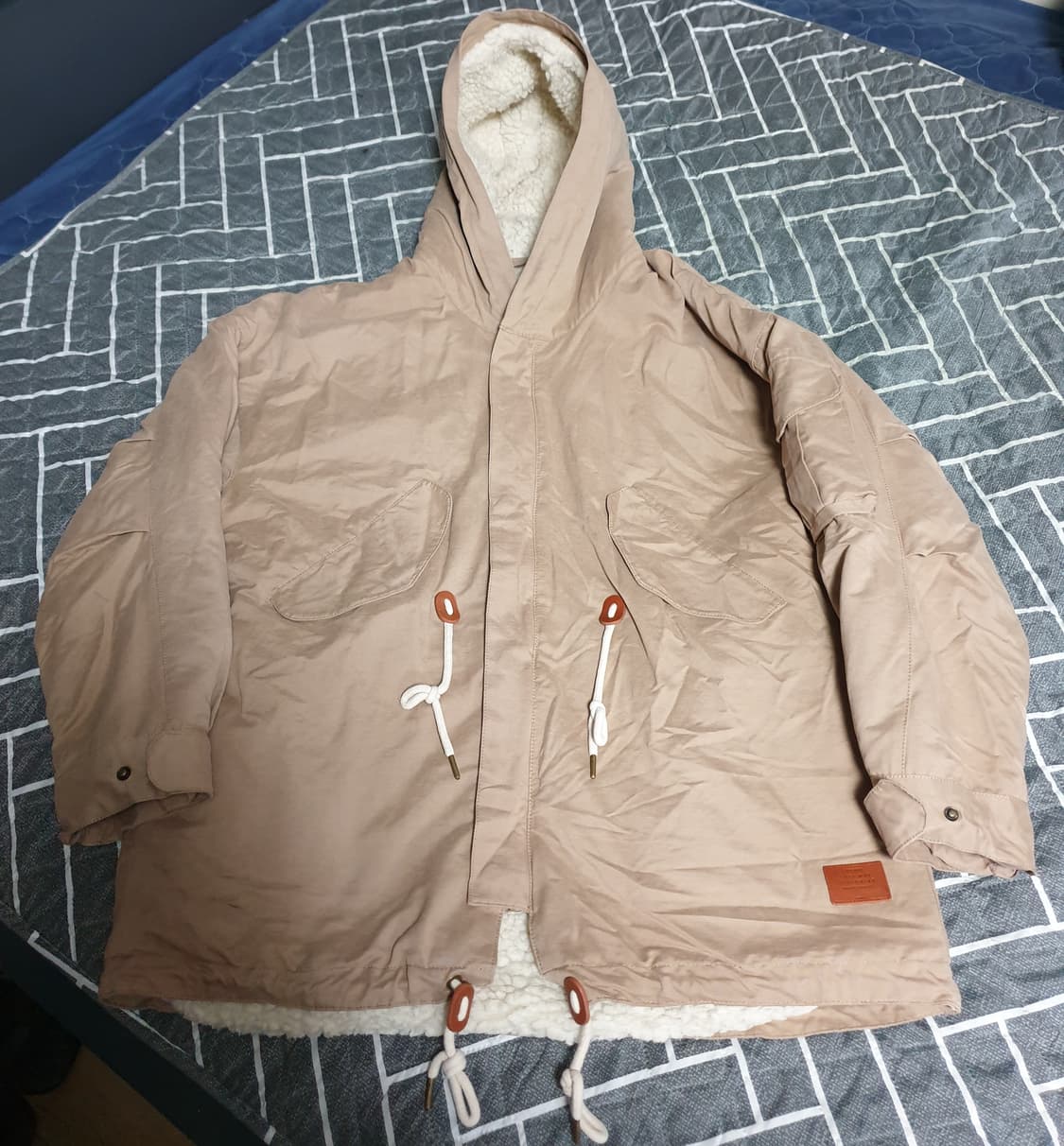 자라 오버핏 안감양털 후드 야상 코튼 코튼자켓 (S) 상품이미지1