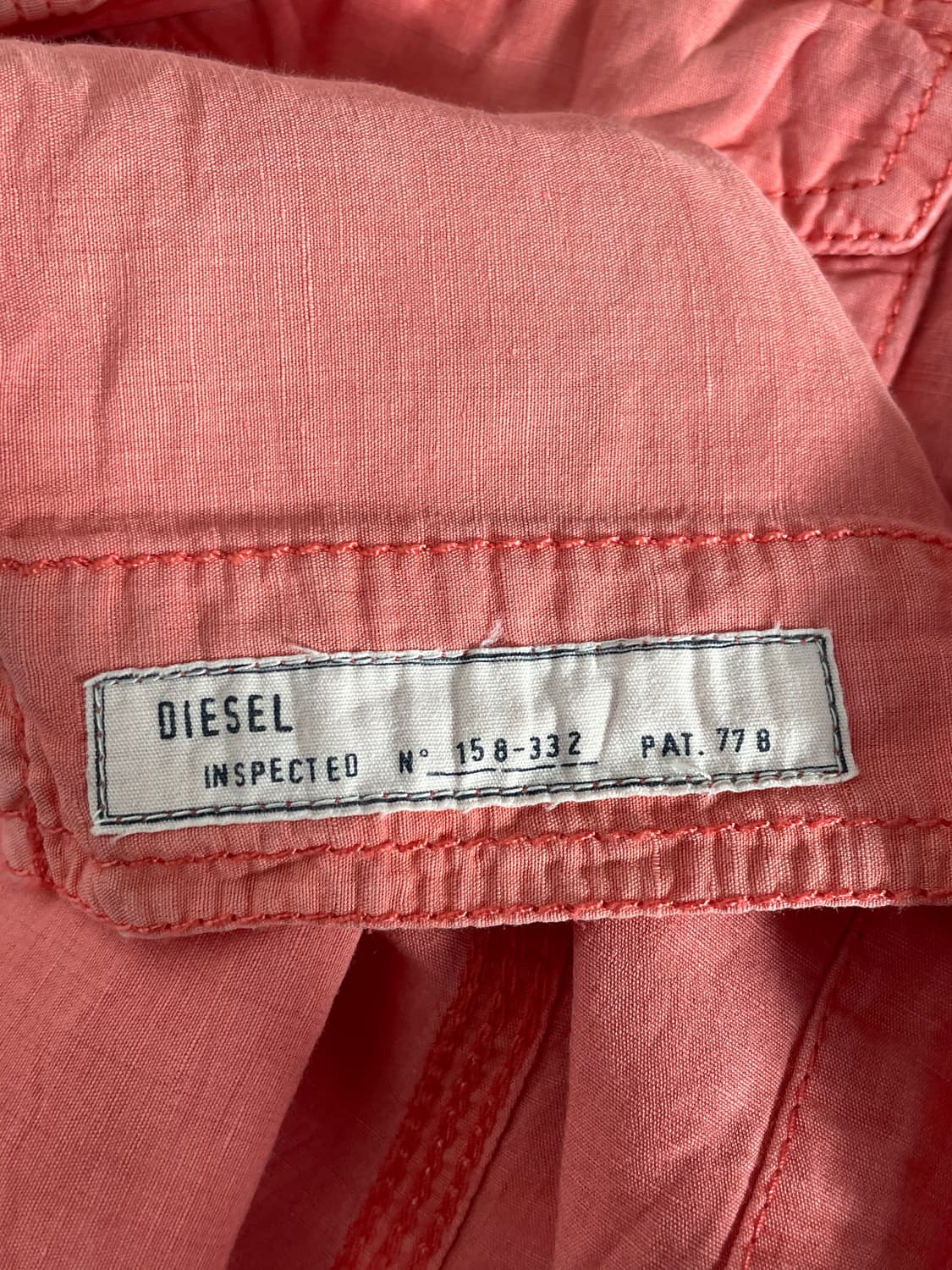 Diesel Industry 디젤 코랄 반팔 핑크 셔츠 상품이미지4