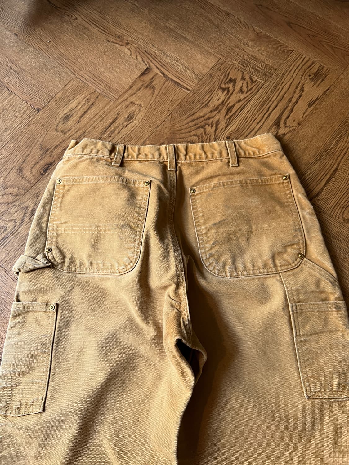 [32]칼하트 Made in USA 빈티지 페이딩 브라운 더블니 워크팬츠 상품이미지7