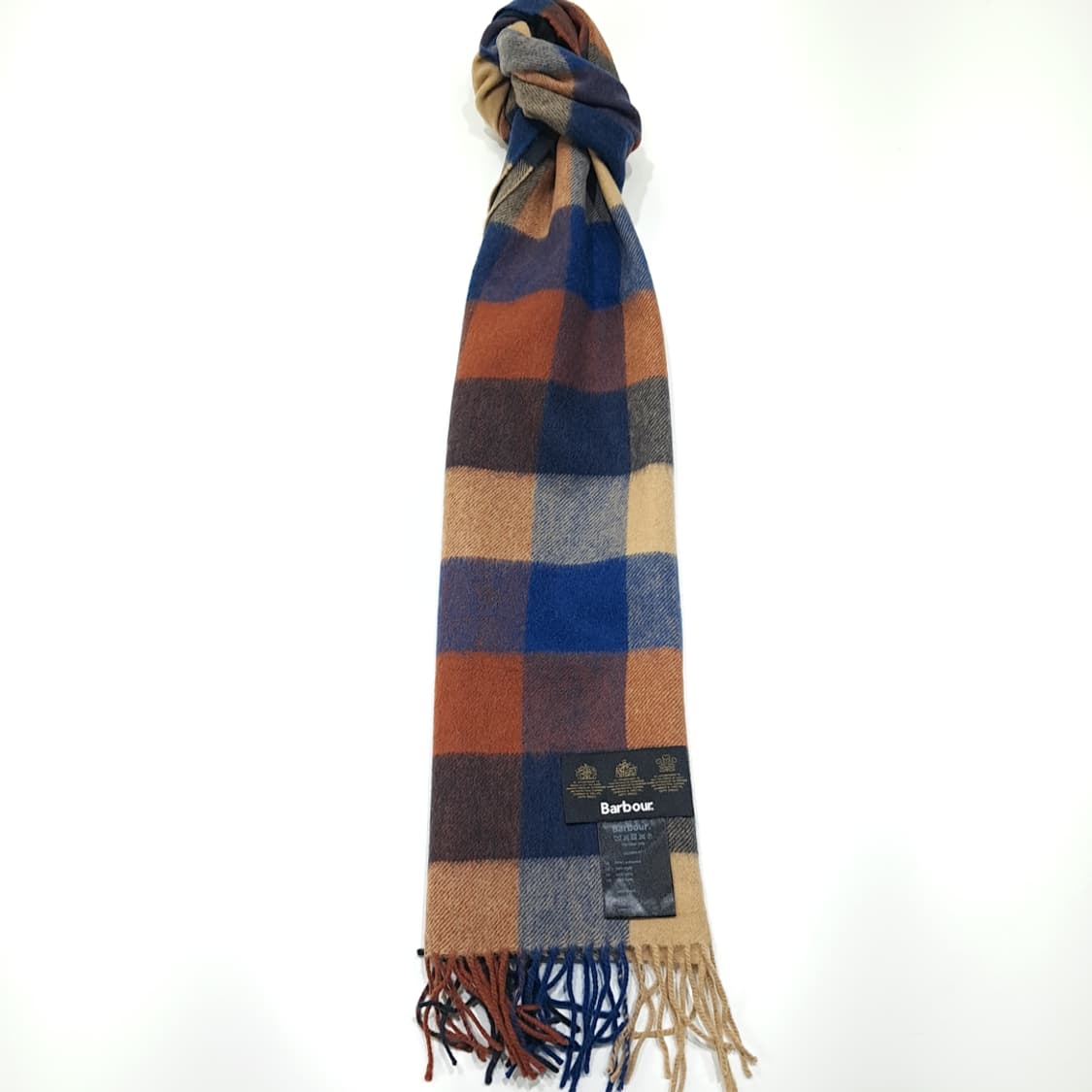 MX635 바버 램스울 타탄체크 네이비 머플러 목도리 상품이미지3