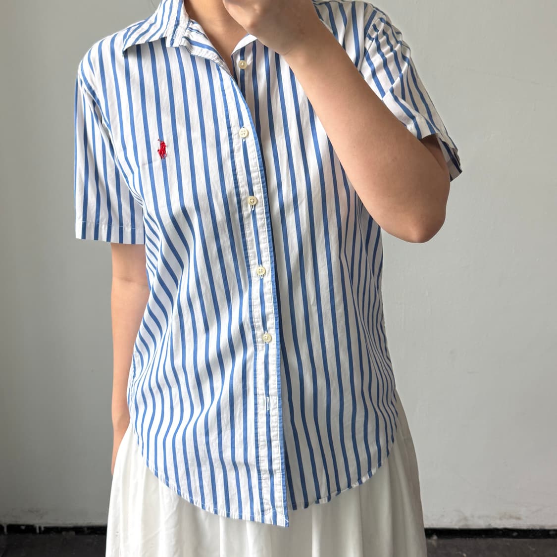 [M] 폴로 스트라이프 반팔 셔츠 상품이미지2