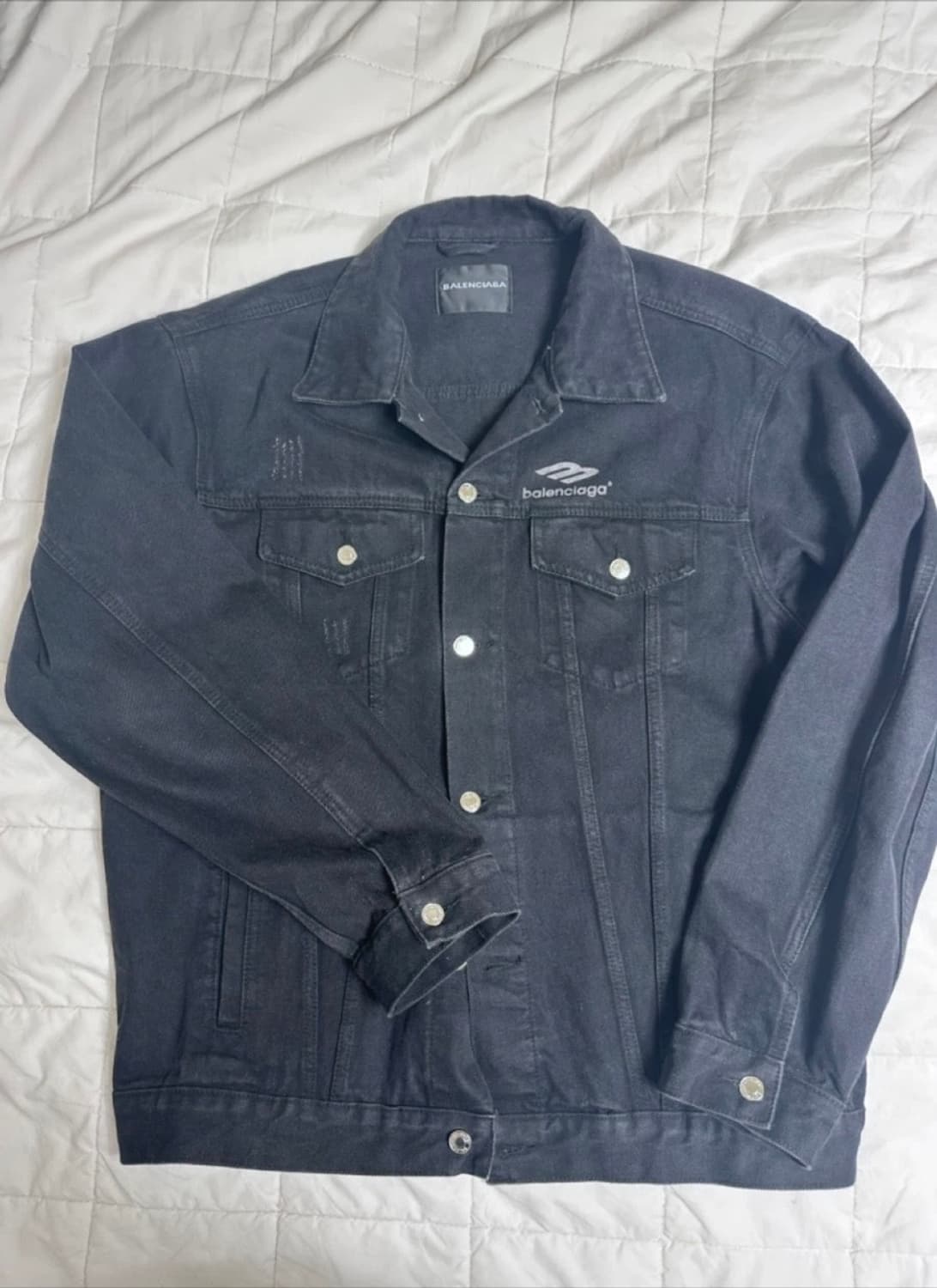 발렌시아가 3B 스포츠 아이콘 라지 핏 재패니스 데님 자켓 블랙 상품이미지2