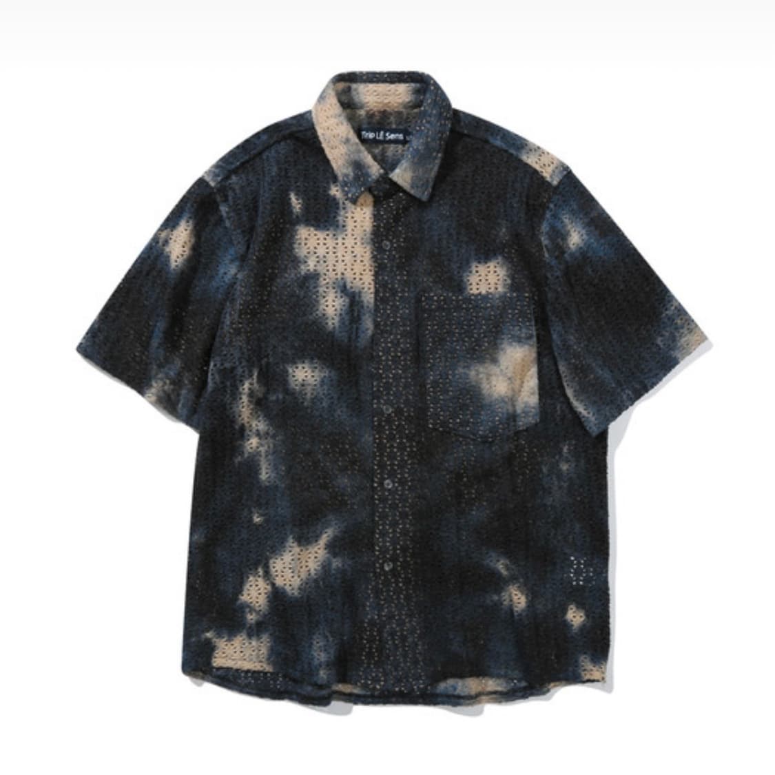 트립르센스 크로셰 하프 셔츠 네이비 (남여공용) 상품이미지1