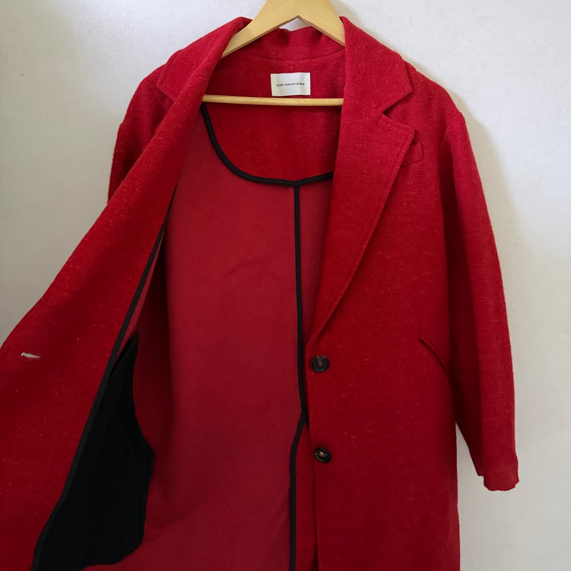이자벨마랑 여성 레드 투버튼 코트 오버핏 (66-77) 상품이미지8
