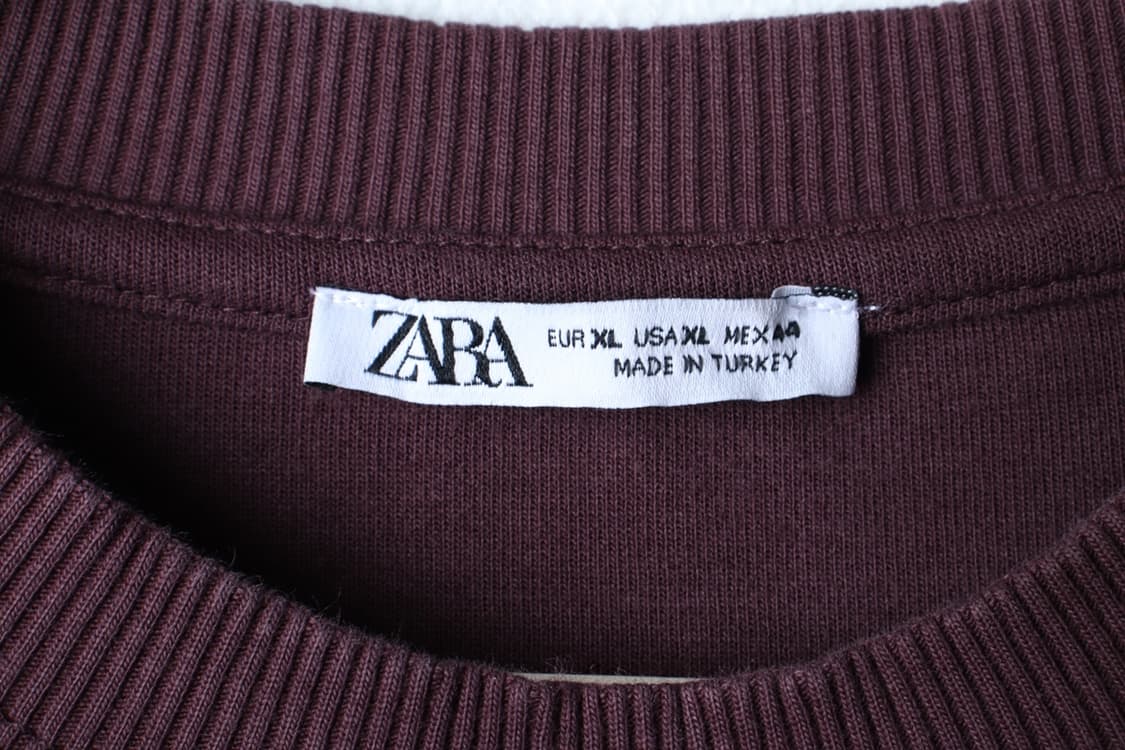 (XL-2XL) 자라 반팔 티셔츠 빅사이즈 버건디 무지 기본-H31383 상품이미지5