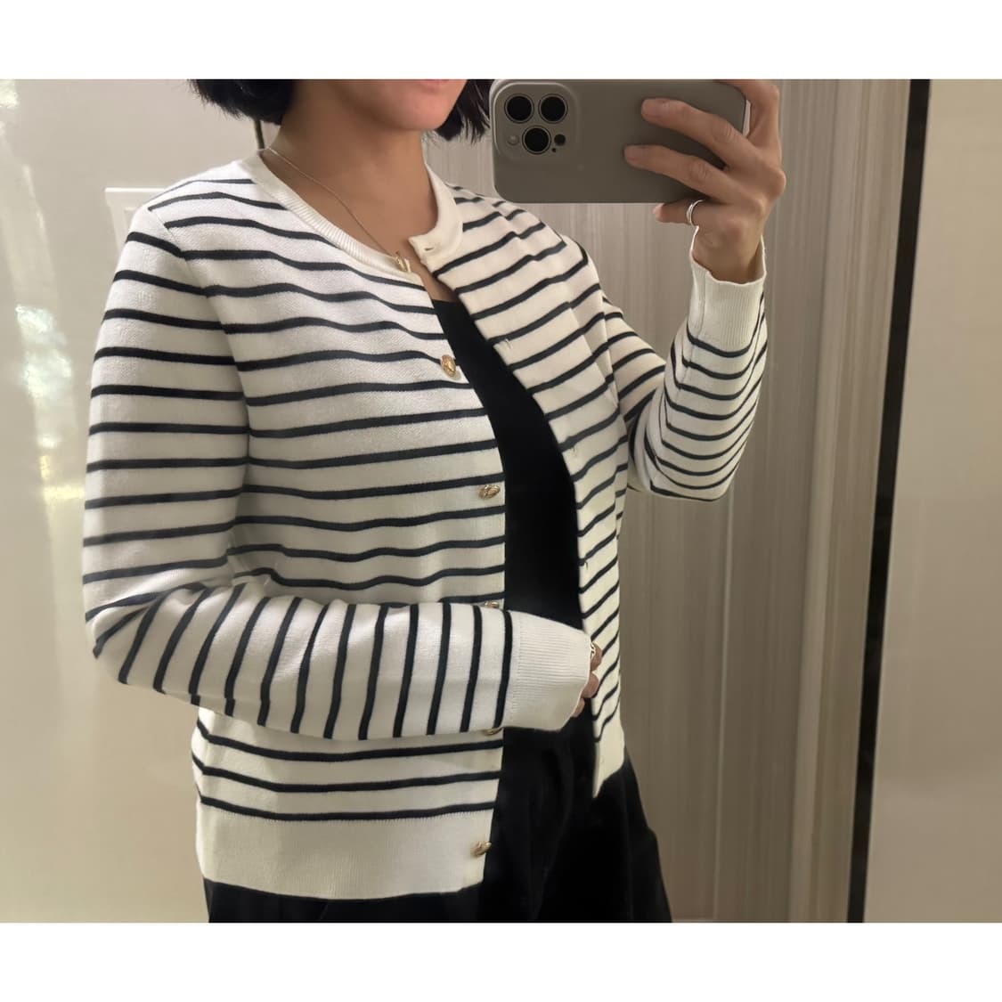 자라 단가라 금장 단추 가디건 S 상품이미지8