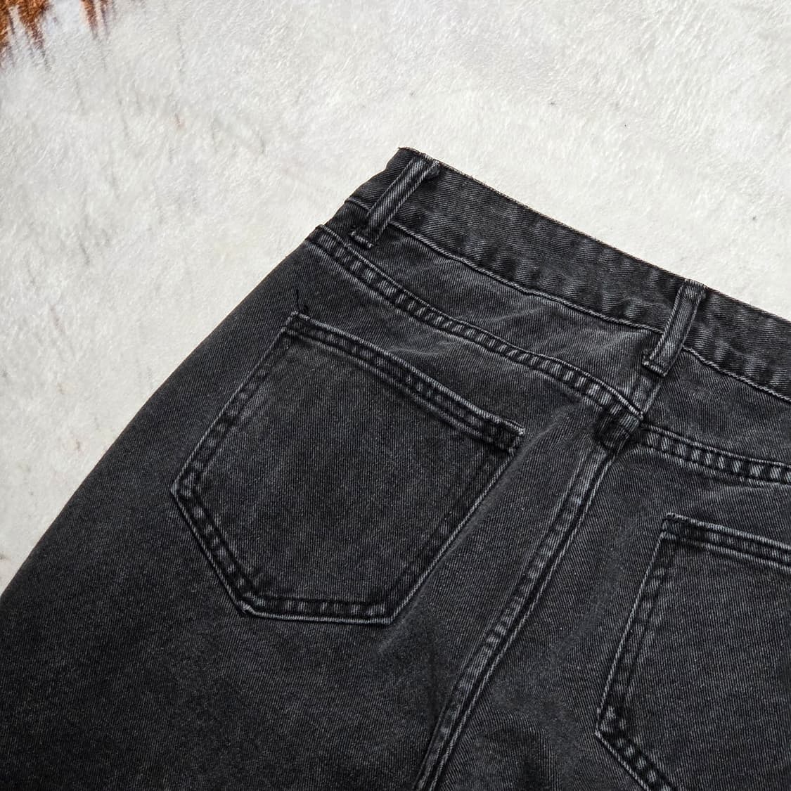 빈티지 그레이 흑청 데님 와이드팬츠 상품이미지5