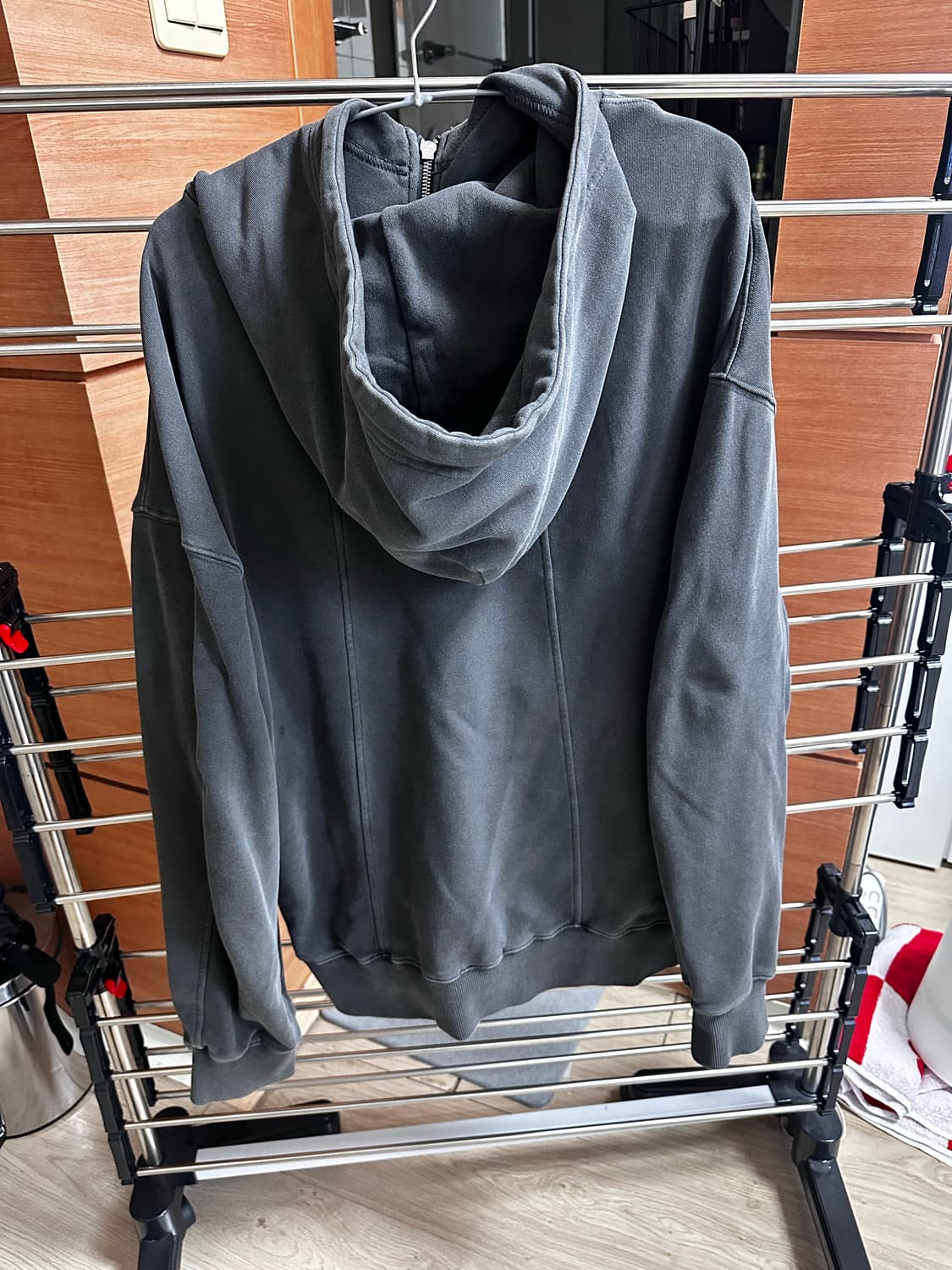 UNAFFETED 워시드 2WAY 후드집업 차콜 그레이 상품이미지3