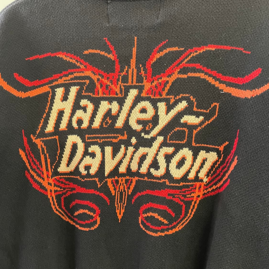 90s 할리데이비슨 플레임 니트집업 상품이미지7