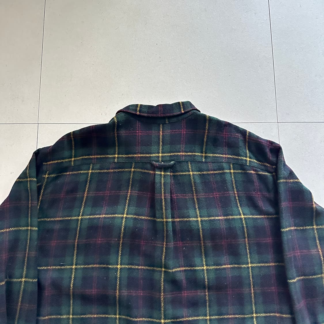 90s 바나나리퍼블릭 Cabinwear 울 블랙와치 체크 셔츠 상품이미지7