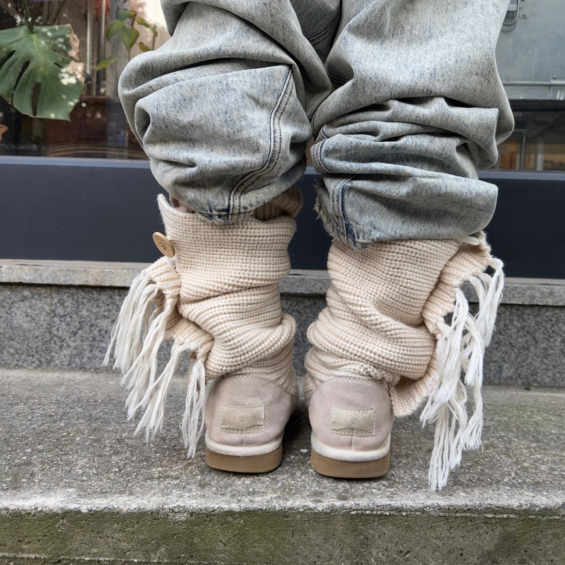2000s Y2K 니트 카디 어그 부츠 상품이미지7