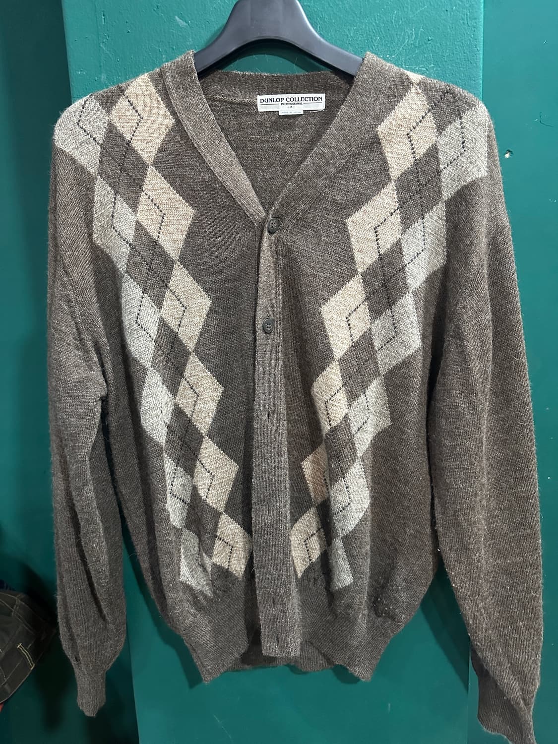 던롭 아가일니트 가디건 상품이미지1