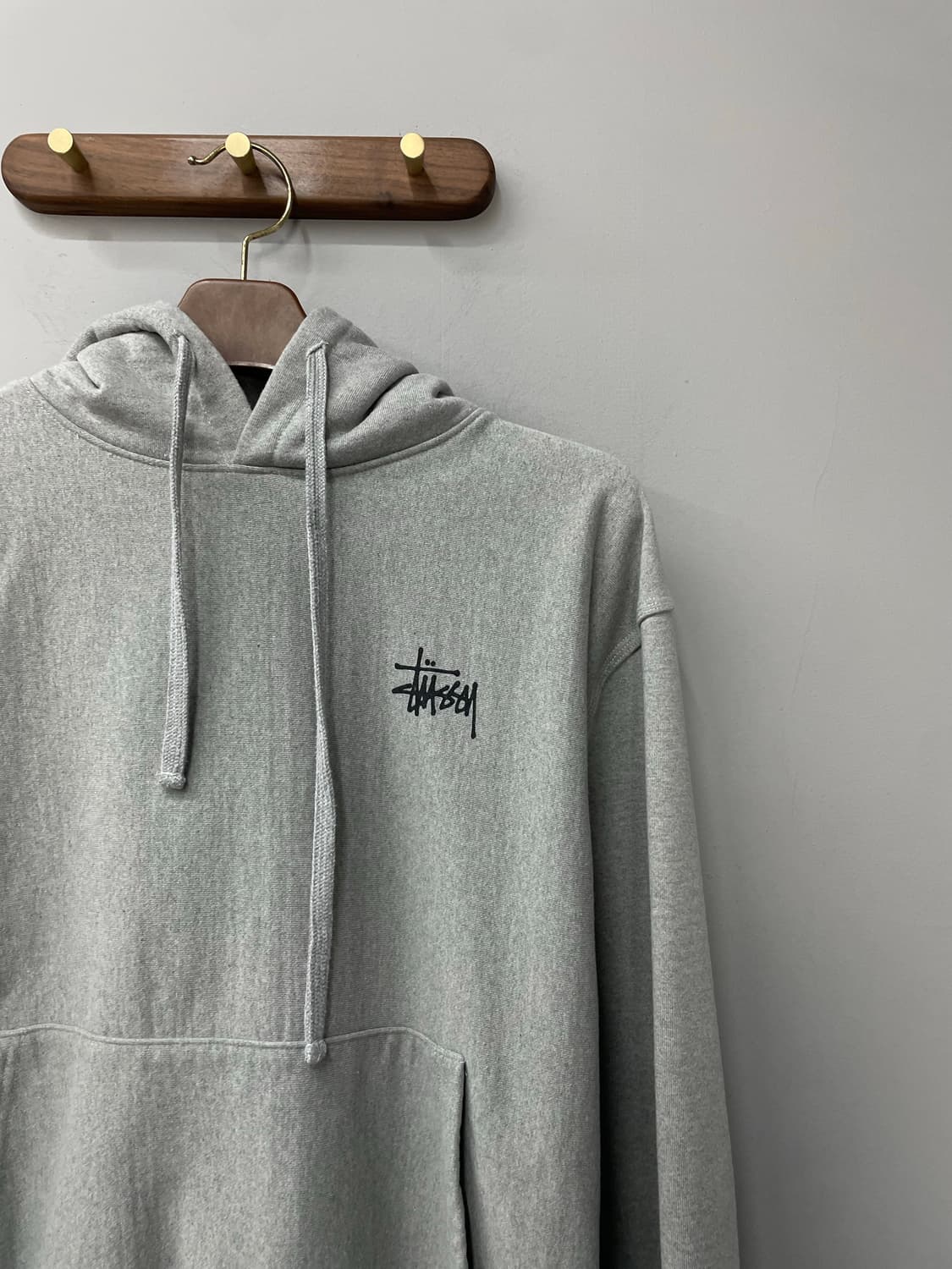 스투시 베이직 로고 그레이 후드티 H1250 상품이미지4