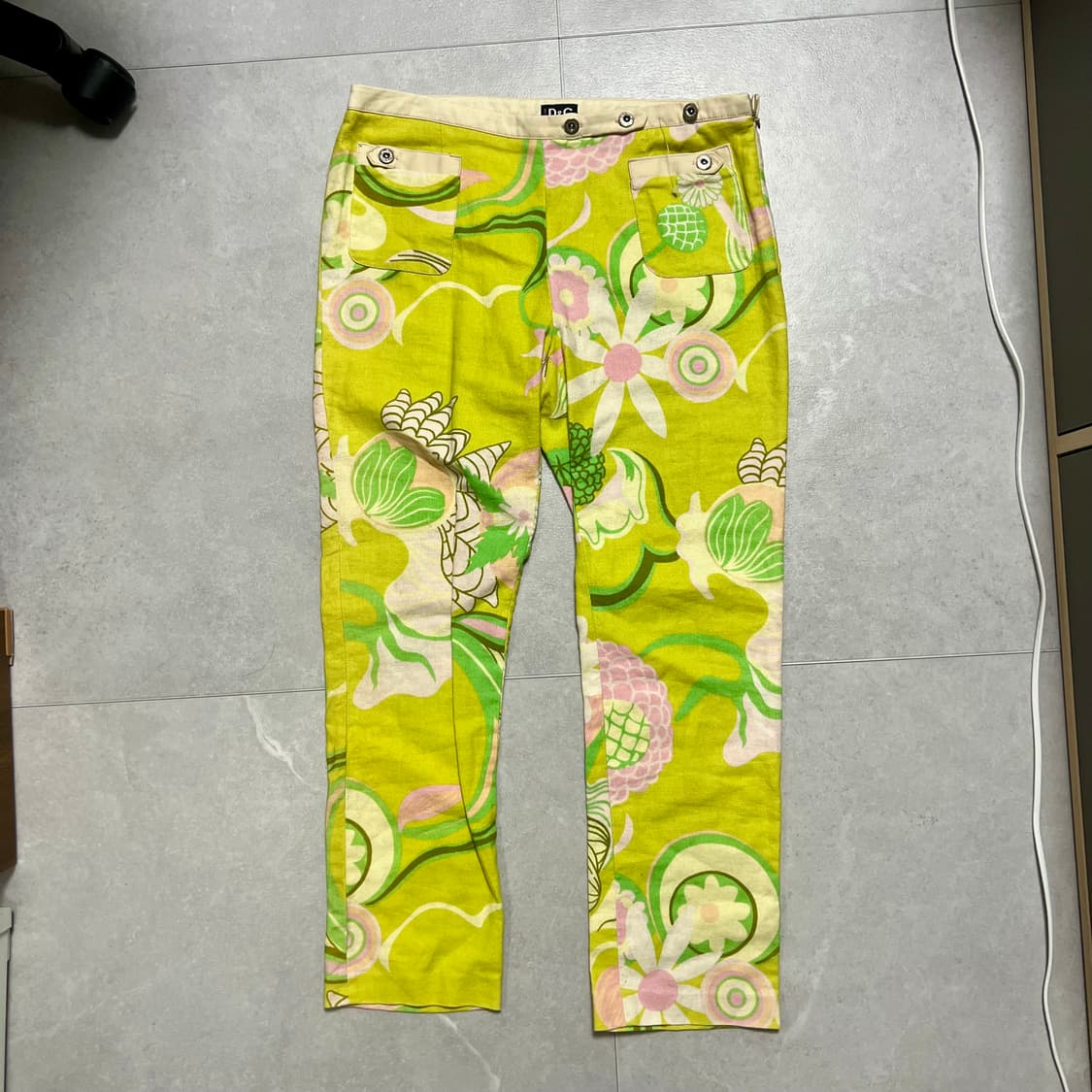 [M] 90s D&G 돌체앤가바나 플라워 패턴 팬츠 상품이미지4