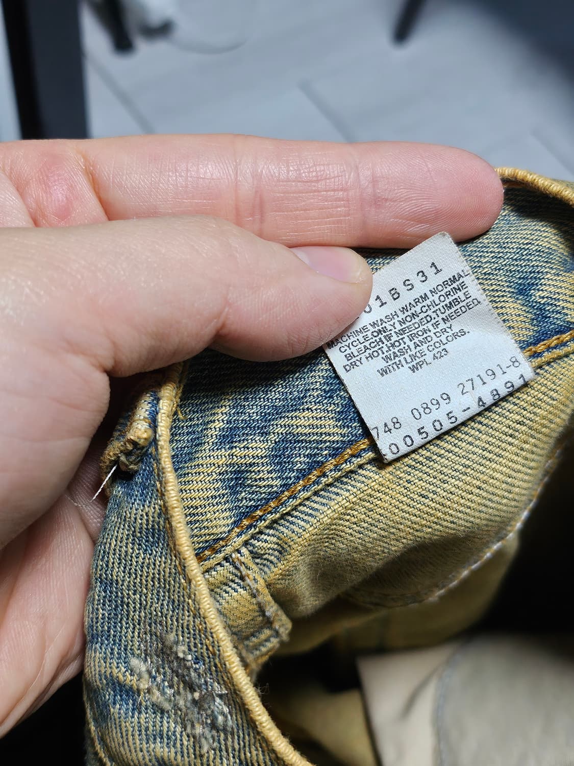 리바이스 80s 505 데미지 녹워싱 데님팬츠 30 상품이미지8