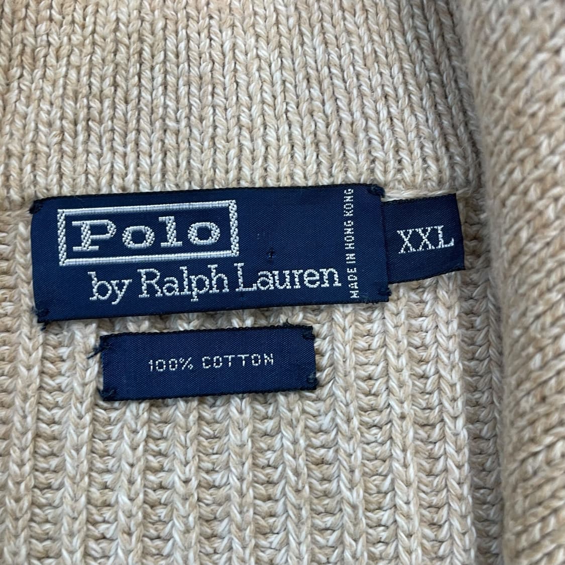 폴로 랄프로렌 코튼 골지 니트 집업 오트밀 베이지 상품이미지4