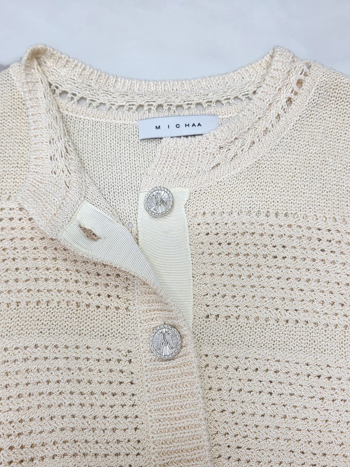 한섬 MICHAA 미샤 크림 실크 가디건 F 상품이미지4