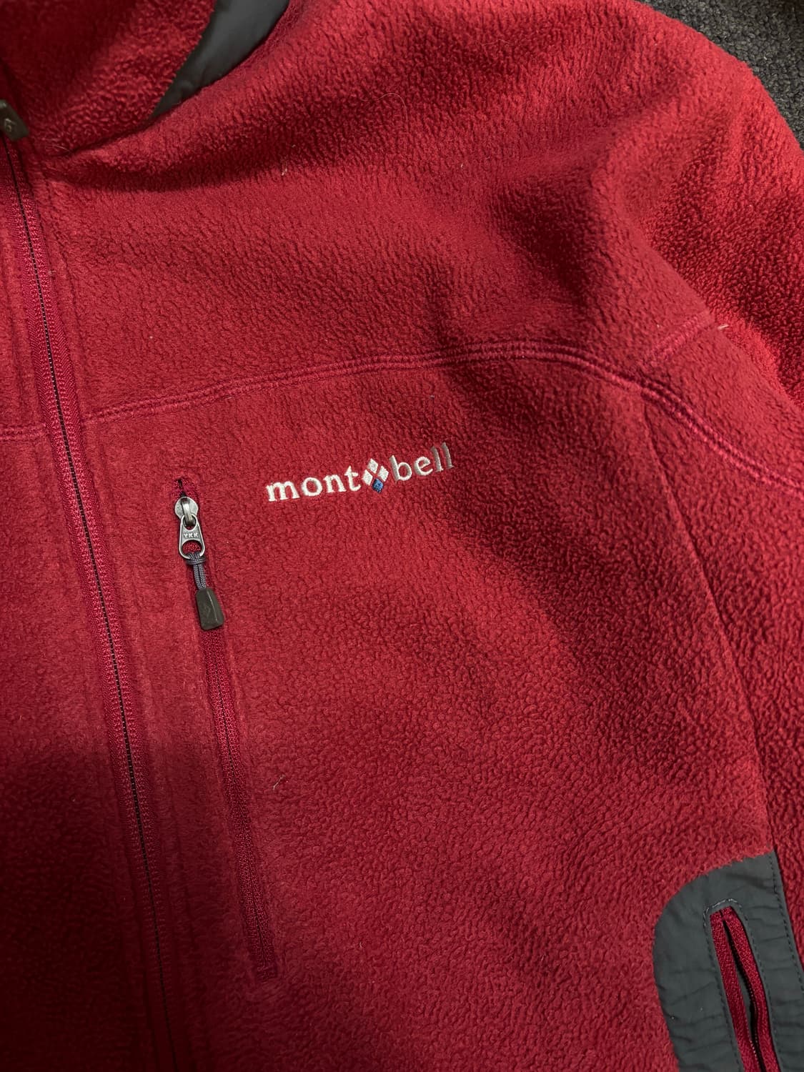 90s 몽벨 재팬 일본발 CLIMA PLUS 버건디 플리스 후리스 점퍼 상품이미지2