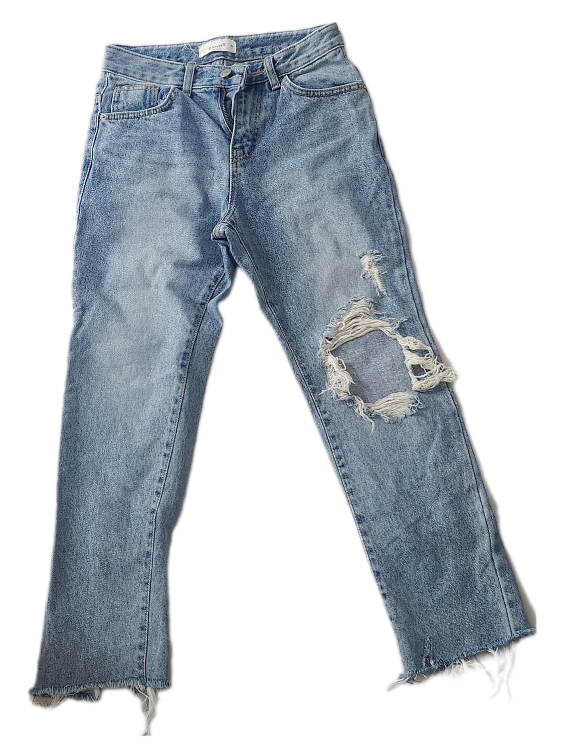 뒷절개 무파진 데미지진 여성S 상품이미지3