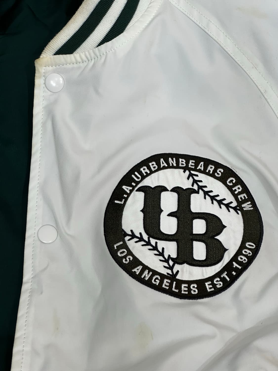 일본 빈티지 화이트 그린 리버시블 양면 바시티 올드스쿨 점퍼  상품이미지10