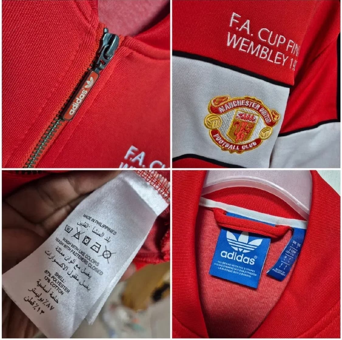 s급상태 희긔 아디다스 L 맨유 오리지널 트랙 자켓 상품이미지5