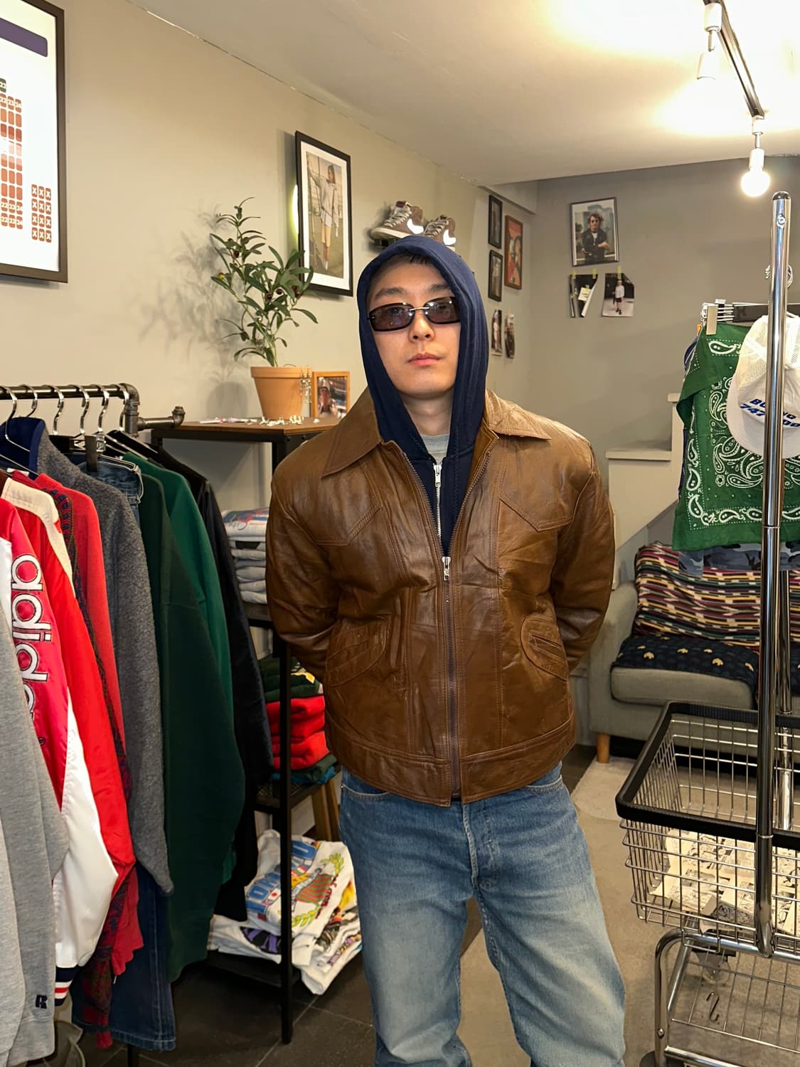 80-90’s American genuine leather jacket 상품이미지3