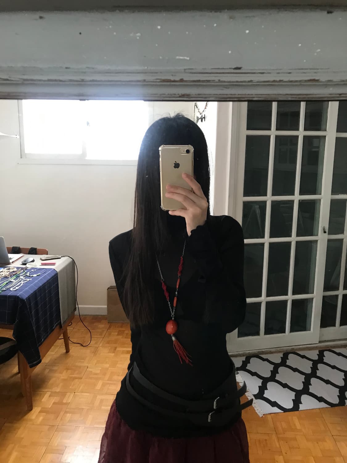vintage black see-through top 상품이미지5