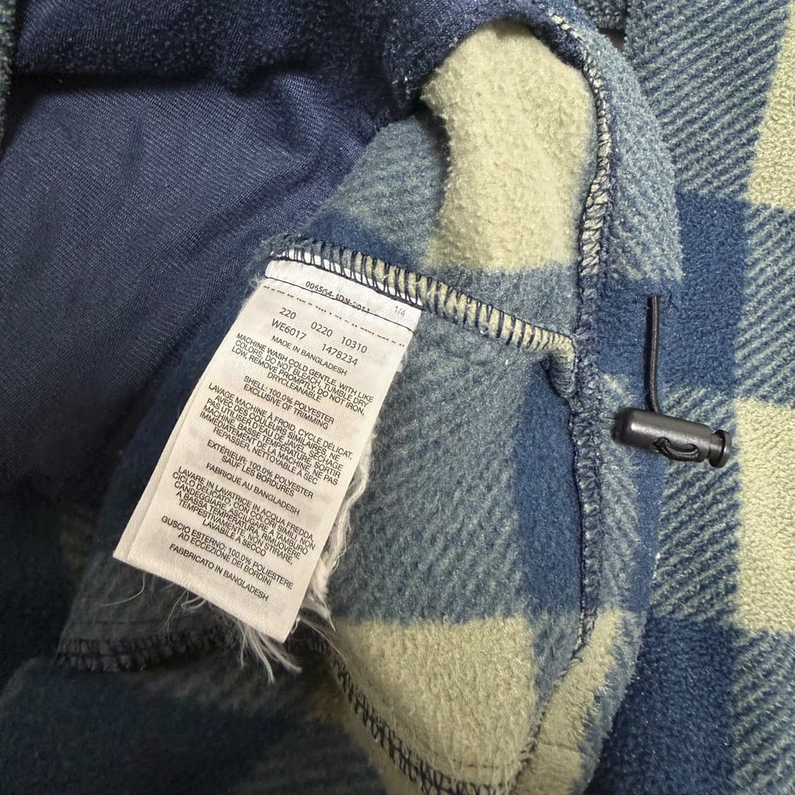 콜롬비아 카키 블루 체크 플리스 후리스 집업 상품이미지7