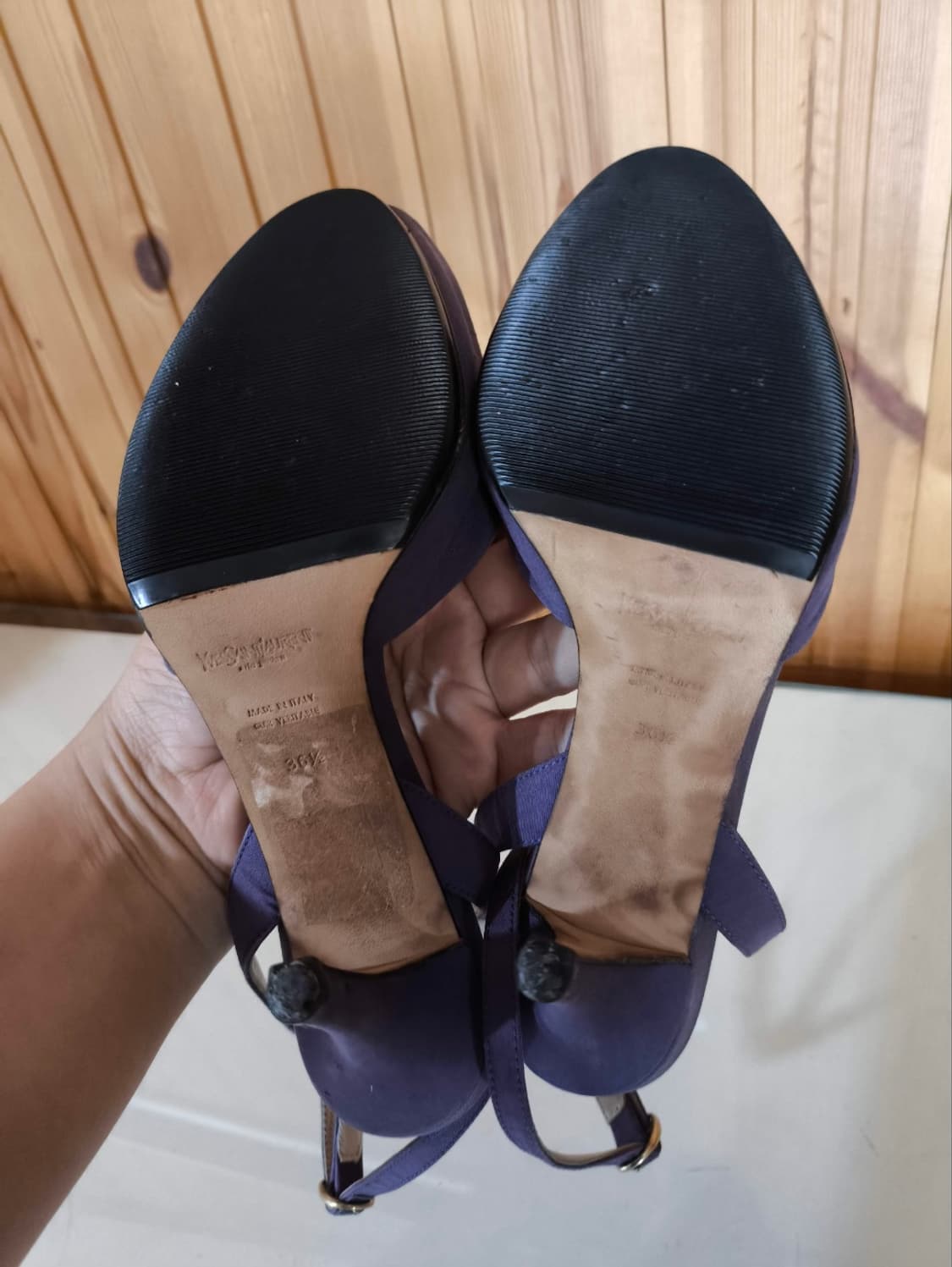 36.5 235mm 입생로랑 플라워 토 스트랩 샌들 힐 8cm 상품이미지7