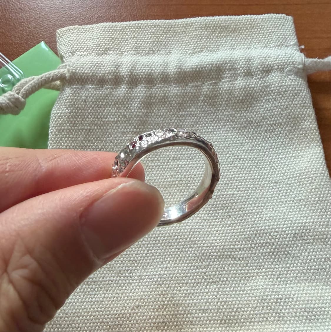 핸드메이드 빈티지 스톤 세팅 리얼 실버 반지 22호 상품이미지3
