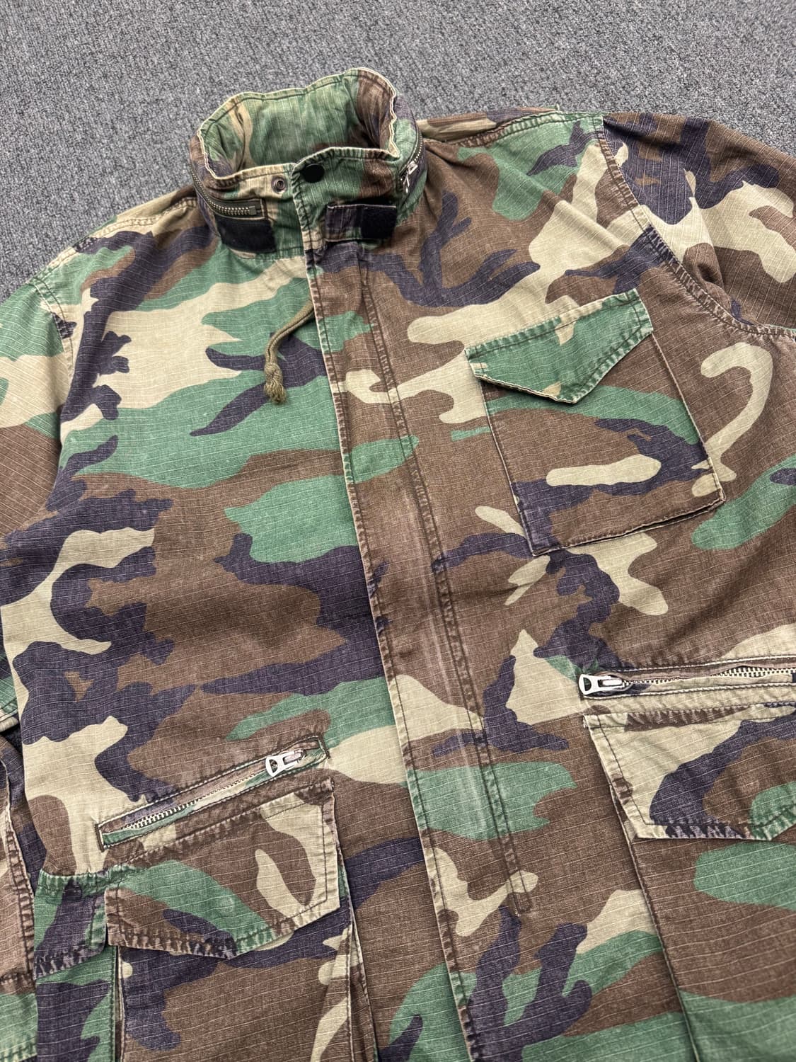 M)Post overalls 빈티지 밀리터리 패턴 야상 자켓 상품이미지4