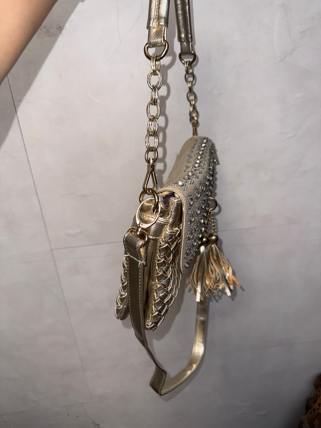 Gold flower cubic tassel chain 투웨이백 상품이미지5