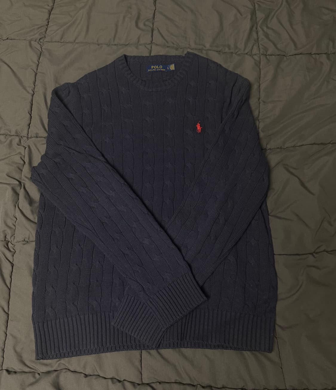 ( 1회 착용 L ) 폴로 랄프로렌 네이비 케이블 니트 꽈배기니트 상품이미지1