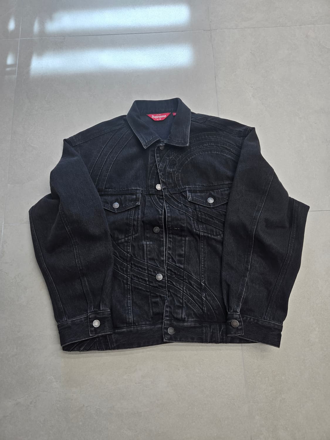 24SS 슈프림 S로고 데님 트러커 워시드 블랙 상품이미지1