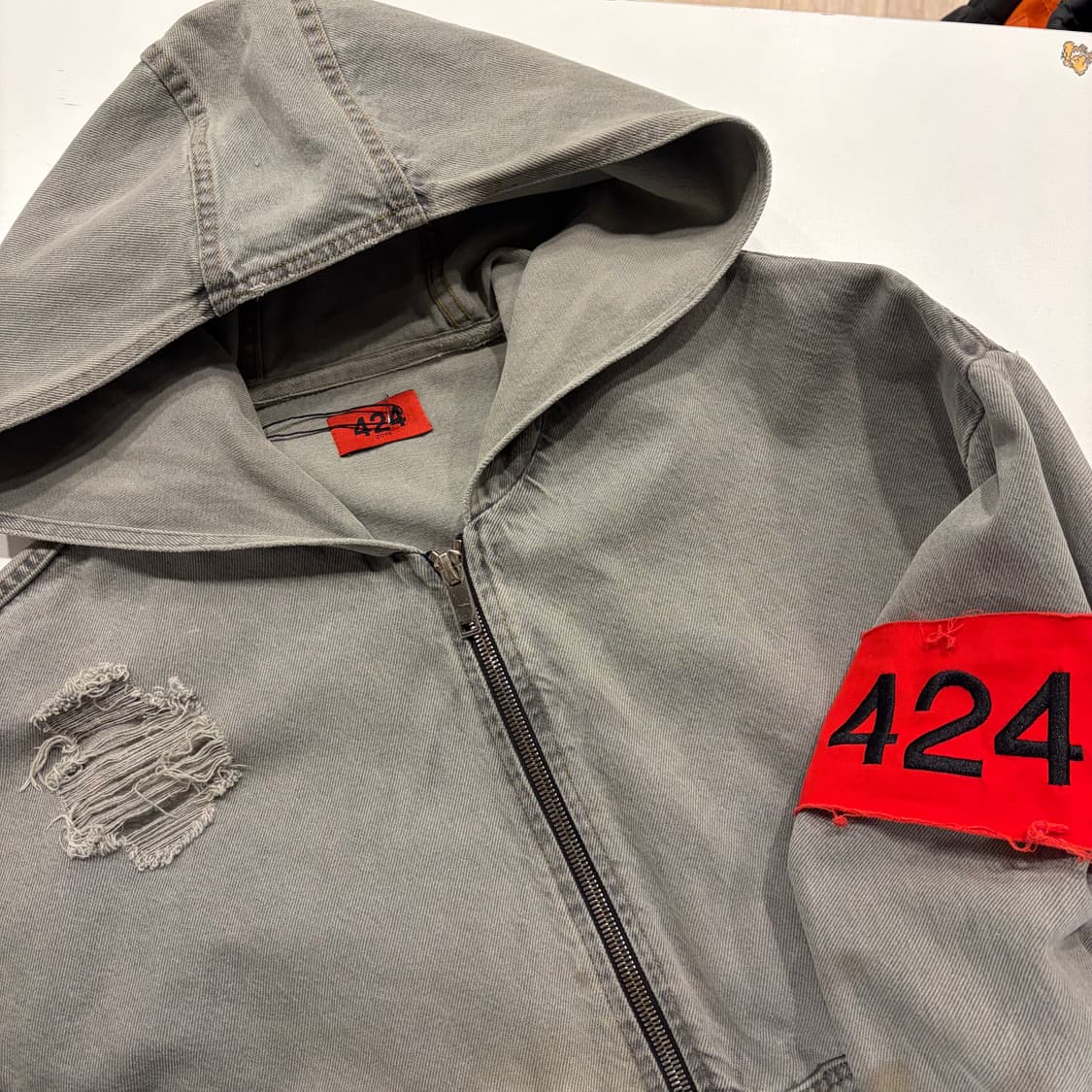 [S] 424 데님 디스 데님 후드 집업 워크 자켓 B577 상품이미지3