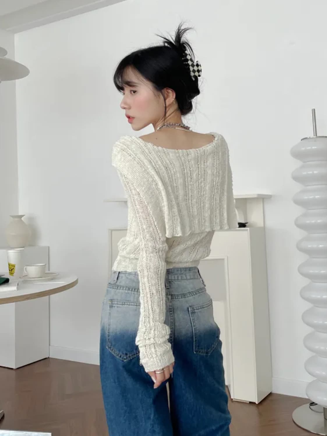 세라 아이보리 니트 가디건 상품이미지4