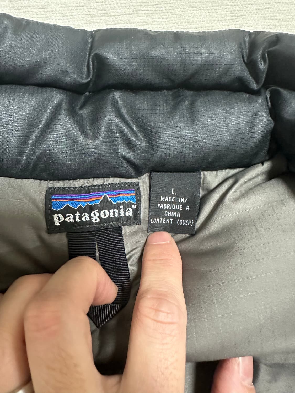 (L)00s 파타고니아 패딩 빈티지 패커블 다운 블랙 상품이미지5