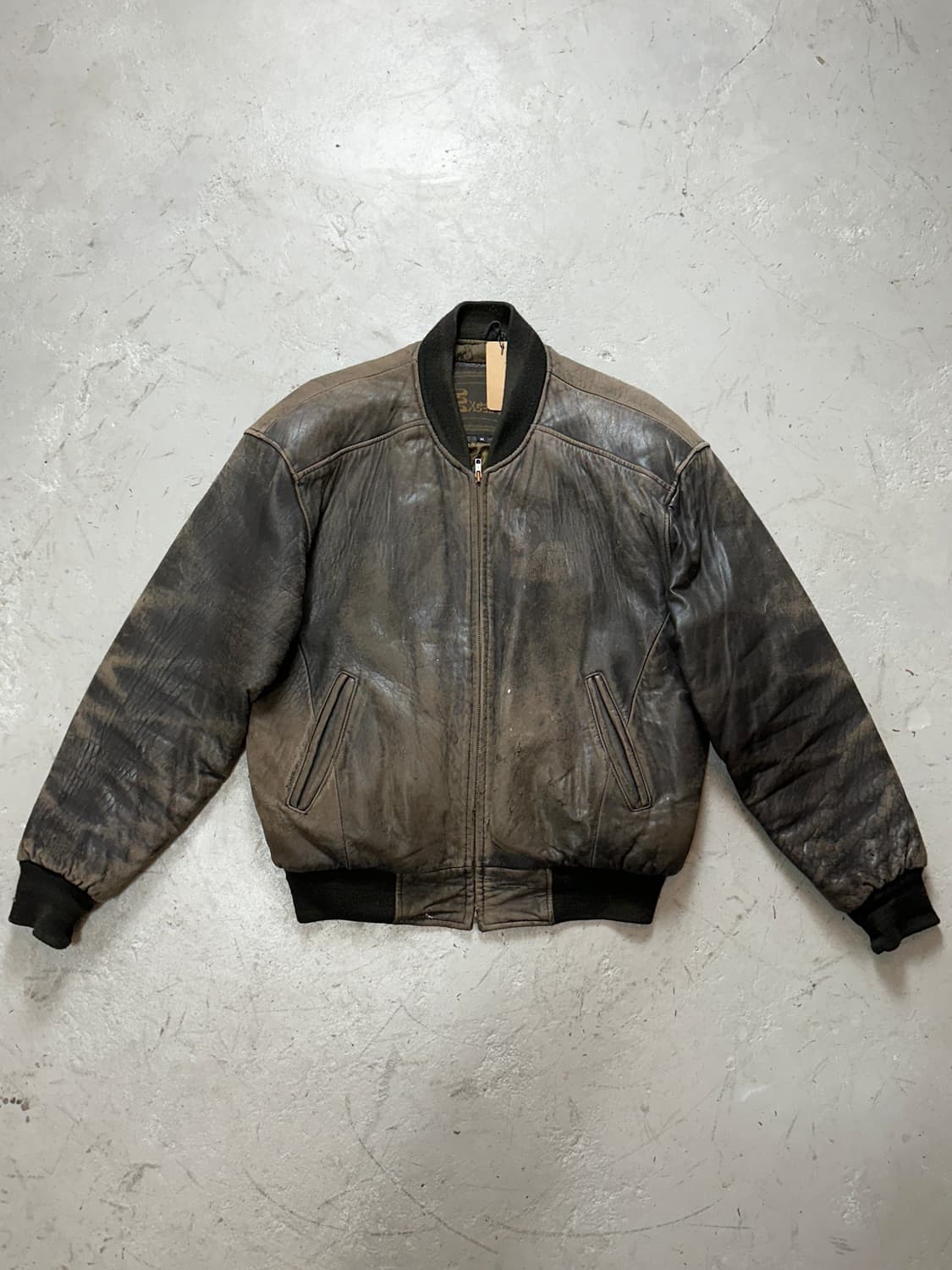 80's 빈티지 엑셀드 디스 레더 봄버 자켓 빈티지 레더자켓 상품이미지1
