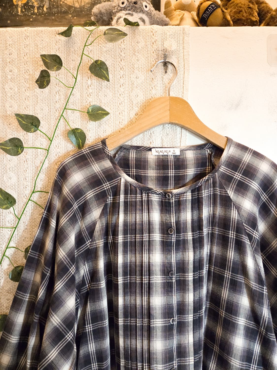 sm2 체크 반팔 블라우스 상품이미지2