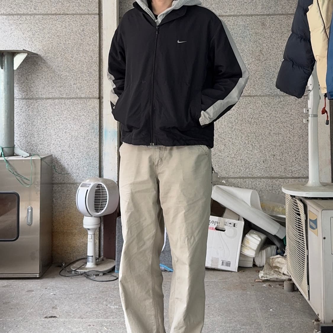 나이키 스우시 로고 라인 바람막이 상품이미지1